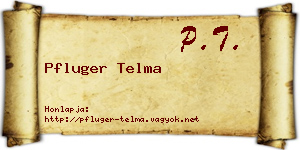 Pfluger Telma névjegykártya